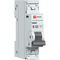 Автоматический выключатель 1P 63А (B) 6кА ВА 47-63N EKF PROxima M636163B