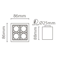 Потолочный светодиодный светильник Fiberli XC002-4T 12120202 4