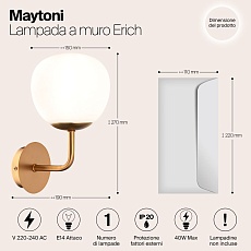 Бра Maytoni Erich MOD221-WL-01-G 1