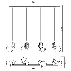 Подвесной светильник Vele Luce Vulcano VL6544P04 4
