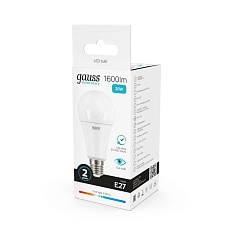 Лампа светодиодная Gauss E27 20W 4100K матовая 23229 2