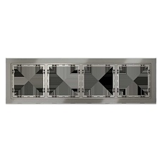 Рамка стеклянная Voltum S70 на 4 поста, (шелк, стекло) VLS110404