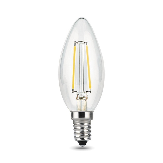 Лампа светодиодная филаментная Gauss E14 11W 4100К прозрачная 103801211 Фото № 1