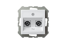 ТВ-розетка двойная оконечная Liregus Epsilon белый 28-0221 1