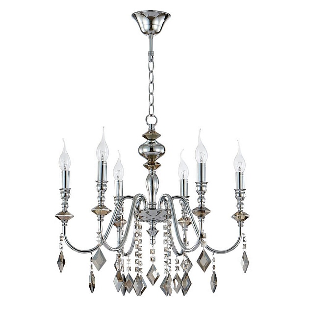 Подвесная люстра Crystal Lux MERCEDES SP6 CHROME/SMOKE Фото № 1