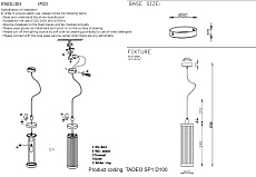 Подвесной светильник Crystal Lux Tadeo SP1 D100 Chrome/Transparente 1