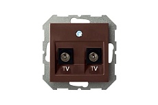 ТВ-розетка двойная оконечная Liregus Epsilon коричневый 28-1421 1