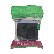 Выключатель двухклавишный Systeme Electric Blanca 10A 250V антрацит BLNVA105016