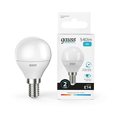 Лампа светодиодная Gauss E14 8W 4100K матовая 53128 4