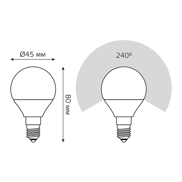 Лампа светодиодная Gauss E14 8W 3000K матовая 53118 Фото № 4
