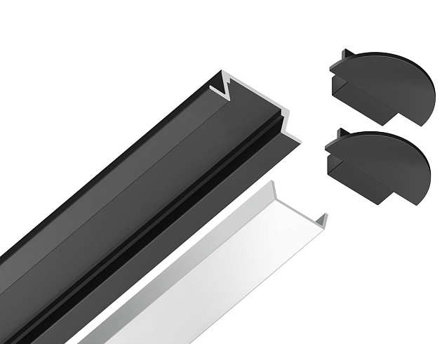 Встраиваемый профиль с рассеивателем Ambrella Illumination GP1001BK изображение 3 Встраиваемый профиль с рассеивателем Ambrella Illumination GP1001BK Фото № 3