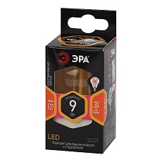 Лампа светодиодная филаментная ЭРА E27 9W 2700K прозрачная F-LED P45-9w-827-E27 Б0047023 2