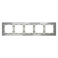 Рамка стеклянная Voltum S70 на 5 постов, (сталь, стекло) VLS110505