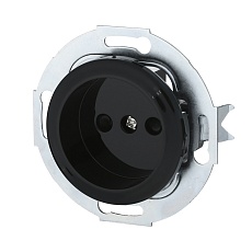 Розетка LK Studio без з/к, со шторками (черный) LK Vintage 883308-1 2