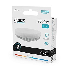 Лампа светодиодная Gauss GX70 21W 4100K матовая 83822 4