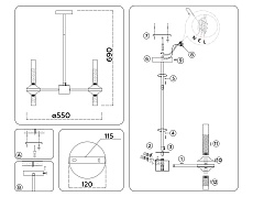 Подвесная люстра Ambrella Light High Light Modern LH55351 1