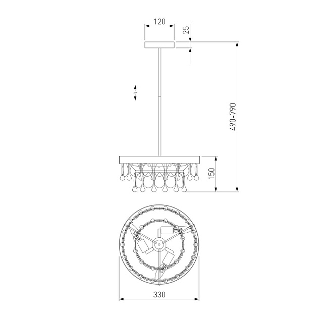 Подвесная люстра Eurosvet Sophie 60165/3 латунь Фото № 2