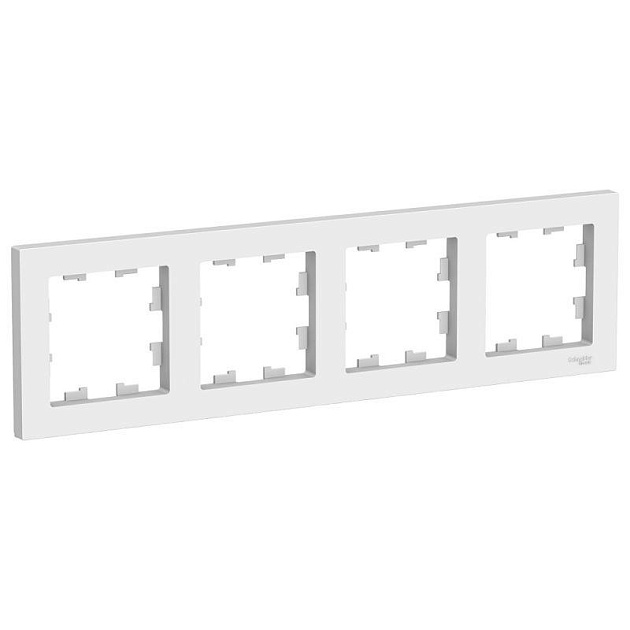 Рамка 4-постовая Systeme Electric AtlasDesign белая ATN000104 Фото № 1