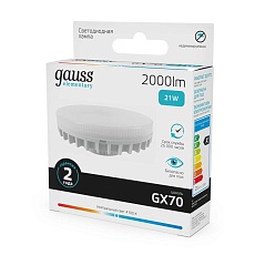 Лампа светодиодная Gauss GX70 21W 4100K матовая 83822 2