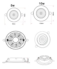 Встраиваемый светодиодный светильник Zortes RAIZ ZRS.57795.5 2