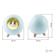 Светильник-ночник ЭРА Хомяк зеленый NLED-468-1W-GR Б0052817  3