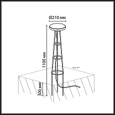 Уличный встраиваемый в грунт светильник Odeon Light Nature 7108/15GLA 2