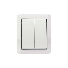 Выключатель двухклавишный INDUSTRIAL IP54, о/у, белый KRANZ KR-78-0832 2