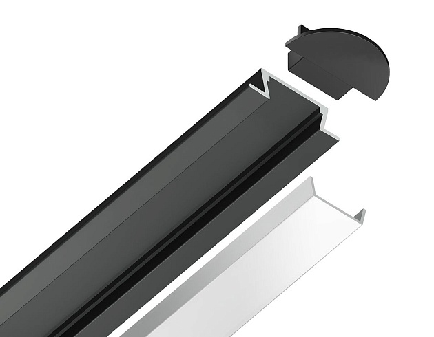 Встраиваемый профиль с рассеивателем Ambrella Illumination GP1001BK изображение 5 Встраиваемый профиль с рассеивателем Ambrella Illumination GP1001BK Фото № 5