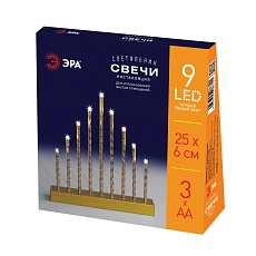 Светодиодная новогодняя фигура ЭРА ENGS-09 Свечи 9 LED Б0051935 2