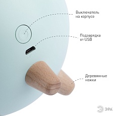 Светильник-ночник ЭРА Хомяк зеленый NLED-468-1W-GR Б0052817  2