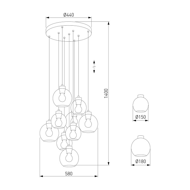 Подвесная люстра TK Lighting 10208 Cubus Фото № 2