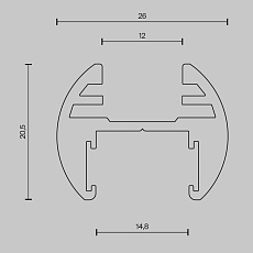Шинопровод накладной/подвесной Maytoni Technical Busbar trunkings Basity TRX172-R-112B 3