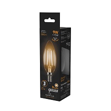 Лампа светодиодная филаментная Gauss E14 9W 2700К прозрачная 103801109 3