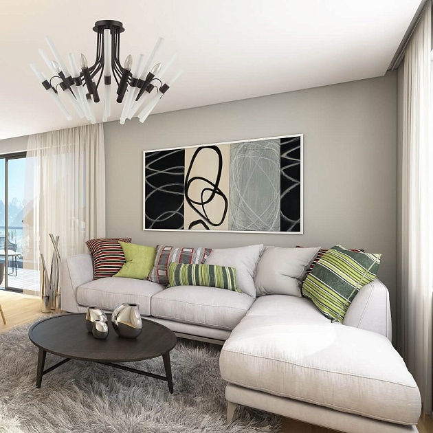 Потолочная люстра Gerhort G31116/8BK WT Фото № 3