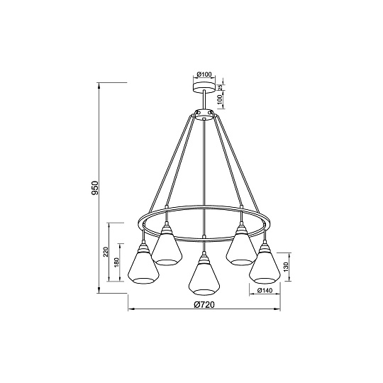 Подвесная люстра Vele Luce Norina VL5842P05 изображение 5 Подвесная люстра Vele Luce Norina VL5842P05 Фото № 5