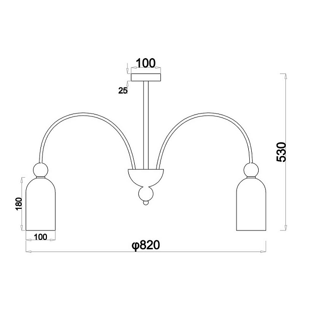 Потолочная люстра Escada ODE 686/8PL Chrome Фото № 2