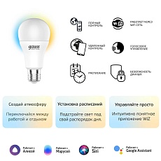 Лампа светодиодная диммируемая Gauss Smart Home E27 10W 2700-6500K матовая 1080112 2