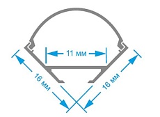 Профиль угловой накладной с рассеивателем серебро 2м. Apeyron 08-04 1