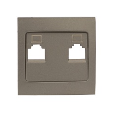 Валенсия лицевая панель розетки RJ-45 2-местная кашемир EKF PROxima ESK02-L-035-40