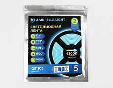 Светодиодная лента Ambrella Light 9,6W/m 120LED/m 2835SMD холодный белый 5M GS1103 3