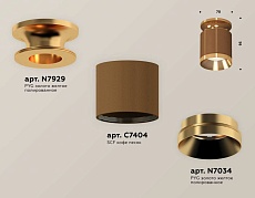 Комплект накладного светильника Ambrella light Techno Spot XS7404121 SCF/PYG кофе песок/золото желтое полированное (N7929, C7404, N7034) 1