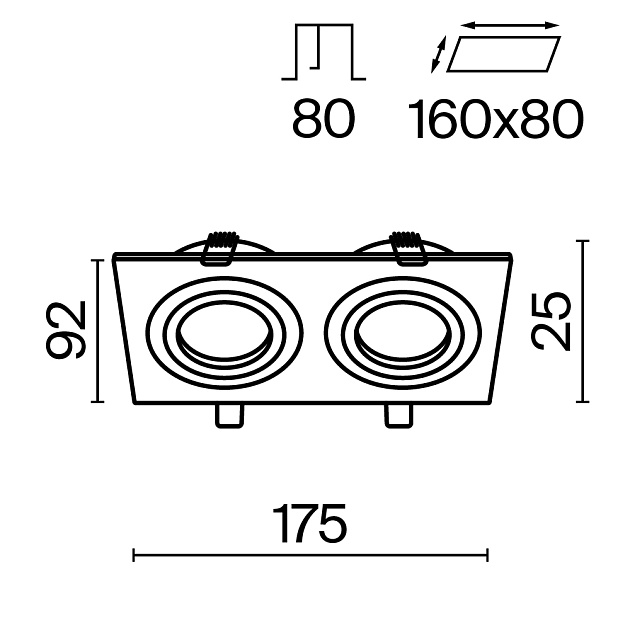 Встраиваемый светильник Maytoni Atom DL024-2-02B Фото № 11