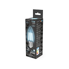 Лампа светодиодная филаментная Gauss E27 11W 4100K прозрачная 103802211 1