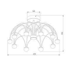 Потолочная светодиодная люстра Eurosvet Ragno 90031/10 LED золото 5