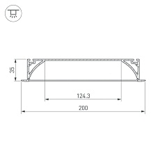 Профиль с рассеивателем Arlight ARH-POWER-W200-F-2000 ANOD 027916 2