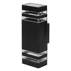 Светильник садово-парковый  Feron.ONE DH0807-P, на стену вверх/вниз,  2*GU10 220-240V, черный пластик 51539