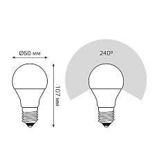 Лампа светодиодная Gauss E27 10W 3000K матовая 23210 3