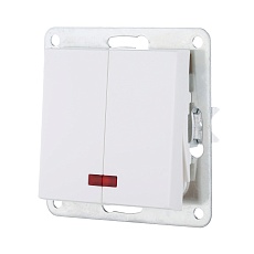 Выключатель LK Studio 2-кл., с индикаторами (схема 5L) 16 A, 250 B (белый) LK80 841204-1 1