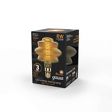 Лампа светодиодная филаментная Gauss E27 8W 2400K золотая 161802008 1