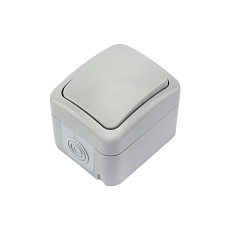 Переключатель проходной Mini OG IP54, о/у, серый KRANZ KR-78-0837